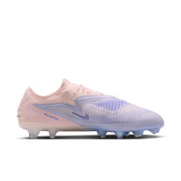 Nike Phantom 6 Low LV8 Elite Gras Voetbalschoenen (FG) Gebroken Wit Lichtblauw Blauw