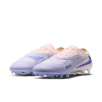Nike Phantom 6 Low LV8 Elite Gras Voetbalschoenen (FG) Gebroken Wit Lichtblauw Blauw