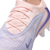Nike Phantom 6 Low LV8 Elite Gras Voetbalschoenen (FG) Gebroken Wit Lichtblauw Blauw