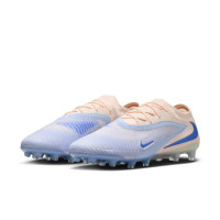 Nike Phantom 6 Low LV8 Elite Kunstgras Voetbalschoenen (AG) Gebroken Wit Lichtblauw Blauw
