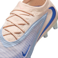 Nike Phantom 6 Low LV8 Elite Kunstgras Voetbalschoenen (AG) Gebroken Wit Lichtblauw Blauw