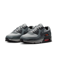 Nike Air Max 90 Premium Sneakers Grey Black Smoke Grey Orange