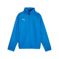 PUMA TeamGoal All Weather Kids Jacket Blue White