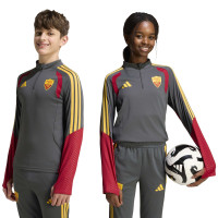 adidas AS Roma Trainingstrui 1/4-Zip 2026-2027 Kids Donkergrijs Rood Oranje
