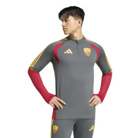 Haut d'entraînement adidas AS Roma 1/4-Zip 2026-2027 gris foncé rouge orange