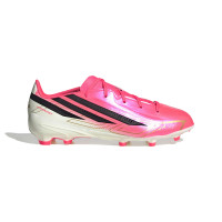 adidas F50 Hyperfast League Gras Football Boots (FG) Kids Hot Pink Black Gold White