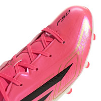 adidas F50 Hyperfast League Gras Football Boots (FG) Kids Hot Pink Black Gold White