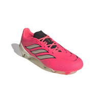 adidas Predator League Gras Voetbalschoenen (FG) Felroze Zilvergrijs Zwart Goud