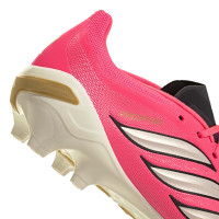 adidas Predator League Gras Voetbalschoenen (FG) Felroze Zilvergrijs Zwart Goud