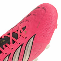 adidas Predator League Gras Voetbalschoenen (FG) Felroze Zilvergrijs Zwart Goud