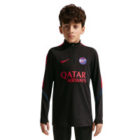 Nike Paris Saint-Germain Strike Trainingspak 1/4-Zip 2026-2027 Kids Zwart Felrood Donkerblauw