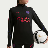 Nike Paris Saint-Germain Strike Trainingspak 1/4-Zip 2026-2027 Kids Zwart Felrood Donkerblauw