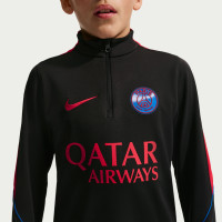 Nike Paris Saint-Germain Strike Trainingspak 1/4-Zip 2026-2027 Kids Zwart Felrood Donkerblauw