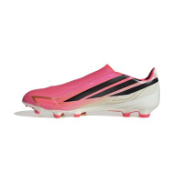 adidas F50 Hyperfast League Laceless Grass Football Boots (FG) Hot Pink Black Gold White