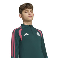 adidas Real Madrid Trainingspak 1/4-Zip 2026-2027 Kids Donkergroen Roze Wit