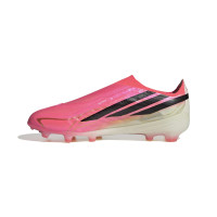 adidas F50 Hyperfast Elite Laceless Grass Football Boots (FG) Kids Hot Pink Black Gold White