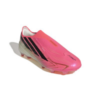 adidas F50 Hyperfast Elite Laceless Grass Football Boots (FG) Kids Hot Pink Black Gold White
