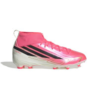 adidas F50 Hyperfast League Mid Gras Football Boots (FG) Kids Hot Pink Black Gold White
