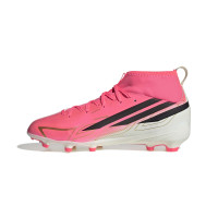 adidas F50 Hyperfast League Mid Gras Football Boots (FG) Kids Hot Pink Black Gold White