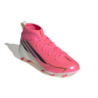 adidas F50 Hyperfast League Mid Gras Football Boots (FG) Kids Hot Pink Black Gold White