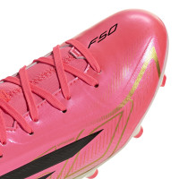 adidas F50 Hyperfast League Mid Gras Football Boots (FG) Kids Hot Pink Black Gold White