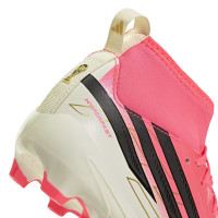 adidas F50 Hyperfast League Mid Gras Football Boots (FG) Kids Hot Pink Black Gold White
