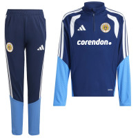 Survêtement adidas FFK Curaçao 1/4-Zip 2026-2028 Sponsors, bleu foncé, pour enfants