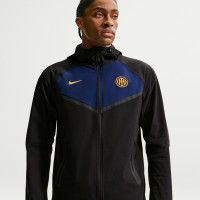 Nike Inter Milan Tech Woven Trainingspak Hooded Full-Zip 2026-2027 Zwart Blauw Goud