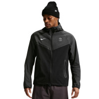 Veste Windrunner Nike Paris Saint-Germain Tech tissée noir gris foncé blanc
