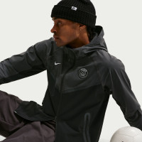 Nike Paris Saint-Germain Tech Woven Windrunner Jacket Black Dark Grey White