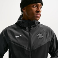 Nike Paris Saint-Germain Tech Woven Windrunner Jacket Black Dark Grey White