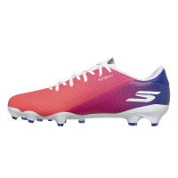 Skechers SKX_2 Academy Low Gras Voetbalschoenen (FG) Wit Felrood Blauw Roze