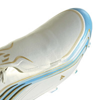 adidas F50 Messi Elite Gras Voetbalschoenen (FG) Wit Lichtblauw Goud