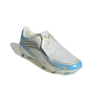 adidas F50 Messi Elite Gras Football Boots (FG) Kids White Light Blue Gold
