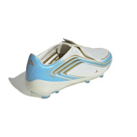 adidas F50 Messi Elite Gras Football Boots (FG) Kids White Light Blue Gold