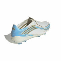 adidas F50 Messi Pro Gras Voetbalschoenen (FG) Wit Lichtblauw Goud