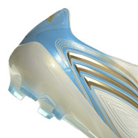 adidas F50 Messi Pro Gras Voetbalschoenen (FG) Wit Lichtblauw Goud