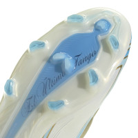 adidas F50 Messi Pro Gras Voetbalschoenen (FG) Wit Lichtblauw Goud