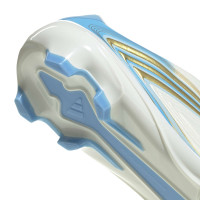 adidas F50 Messi League Gras Voetbalschoenen (FG) Wit Lichtblauw Goud