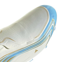 adidas F50 Messi League Gras Voetbalschoenen (FG) Wit Lichtblauw Goud