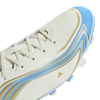 adidas F50 Messi Club Gras / Kunstgras Voetbalschoenen (MG) Wit Lichtblauw Goud