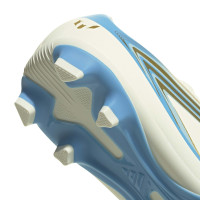 adidas F50 Messi Club Gras / Kunstgras Voetbalschoenen (MG) Kids Wit Lichtblauw Goud