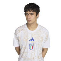 adidas Italië Pre-Match Trainingsshirt 2026-2028 Wit Goud Blauw