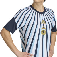 adidas Argentinië Pre-Match Trainingsshirt 2026-2028 Wit Donkerblauw Lichtblauw
