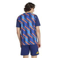 adidas Spanje Pre-Match Trainingsshirt 2026-2028 Donkerblauw Blauw Rood Oranje