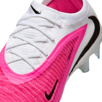 Nike Phantom 6 Low Elite Gras Voetbalschoenen (FG) Wit Felroze Zwart