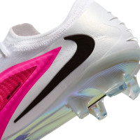 Nike Phantom 6 Low Elite Gras Voetbalschoenen (FG) Wit Felroze Zwart