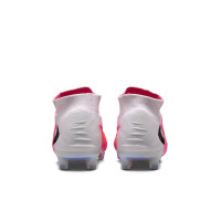 Nike Phantom 6 High Elite Gras Voetbalschoenen (FG) Wit Felroze Zwart