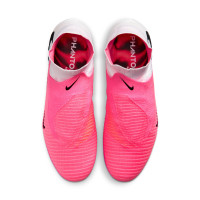 Nike Phantom 6 High Elite Gras Voetbalschoenen (FG) Wit Felroze Zwart