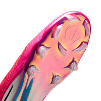 Nike Phantom 6 High Elite Gras Voetbalschoenen (FG) Wit Felroze Zwart